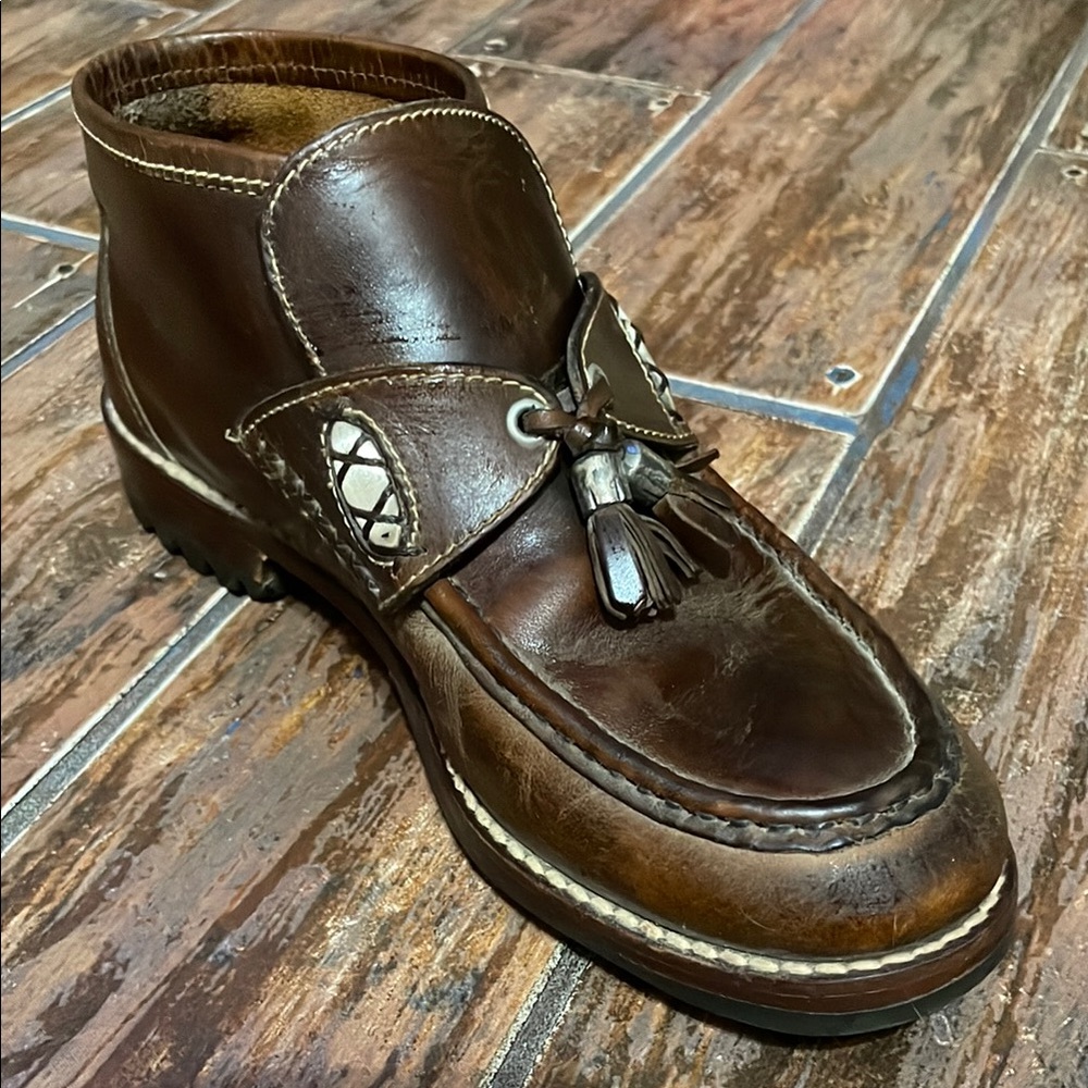 Cole Haan Brown Leather Flats with Moccasin Toe
